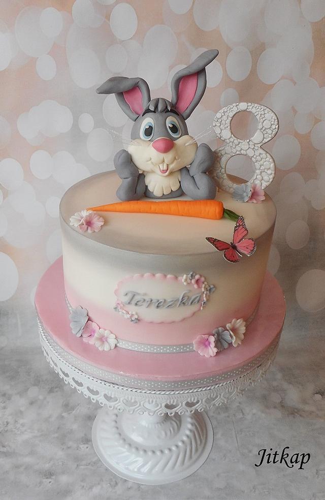 Birthday cake with bunny - Decorated Cake by Jitkap - CakesDecor