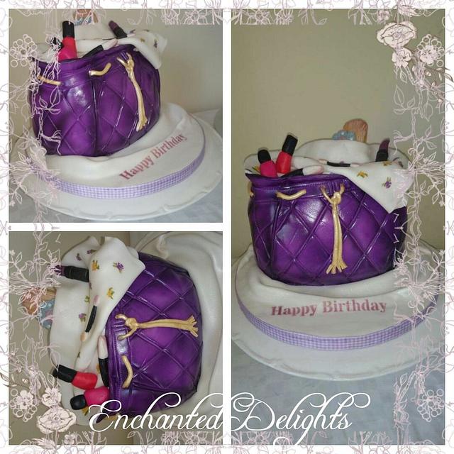 makeup bag cake Decorated Cake by Enchanted Delights CakesDecor