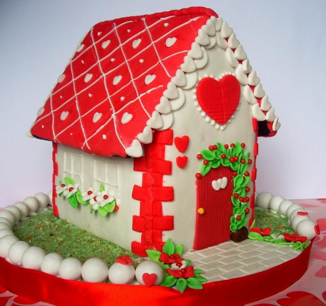 Valentine House - Decorated Cake by Vittoria - CakesDecor