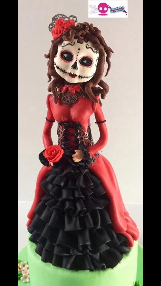 Sugar skull lady - Decorated Cake by Little LADY Cakes - CakesDecor