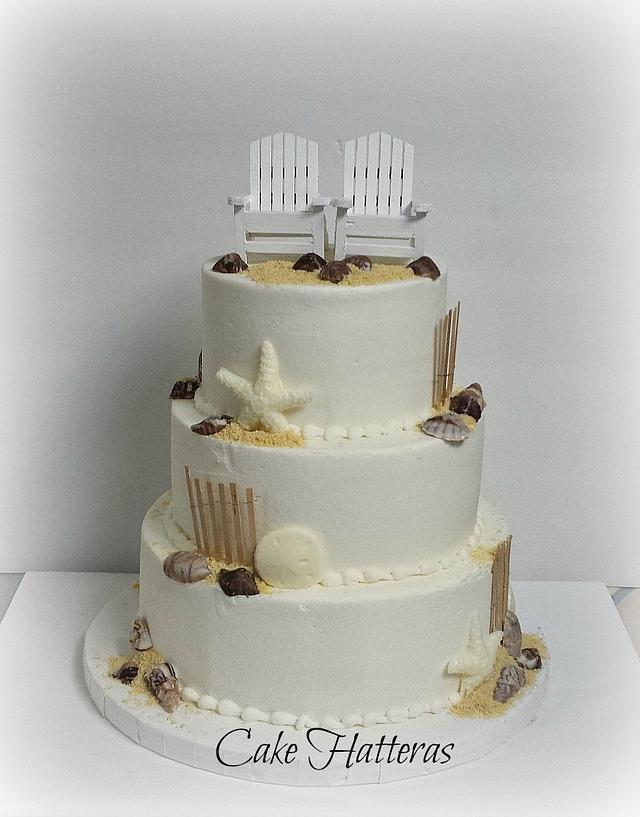 Beach Wedding Cake - Decorated Cake by Donna Tokazowski- - CakesDecor