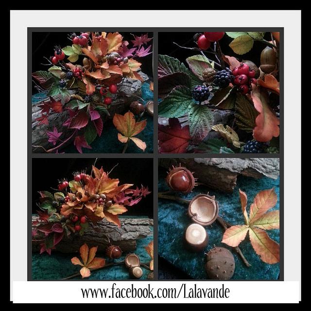 Woodland Autumn. Sugar Arrangement Decorated Cake by La CakesDecor