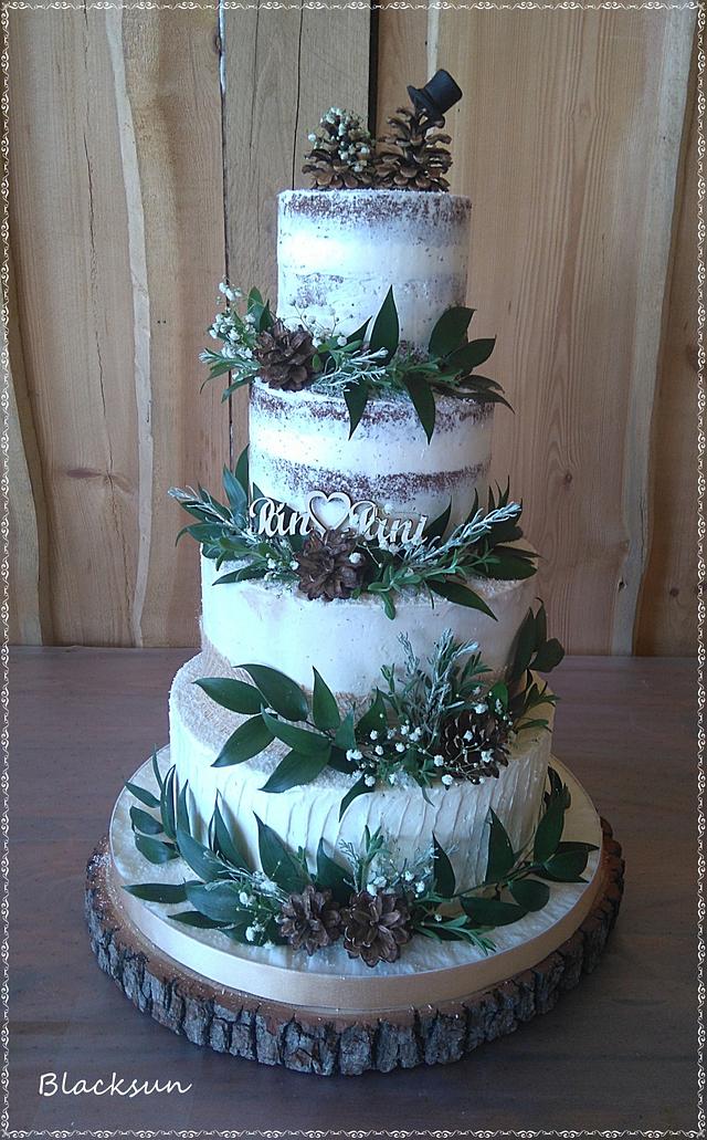 Rustic wedding cake - Decorated Cake by Zuzana Kmecova - CakesDecor