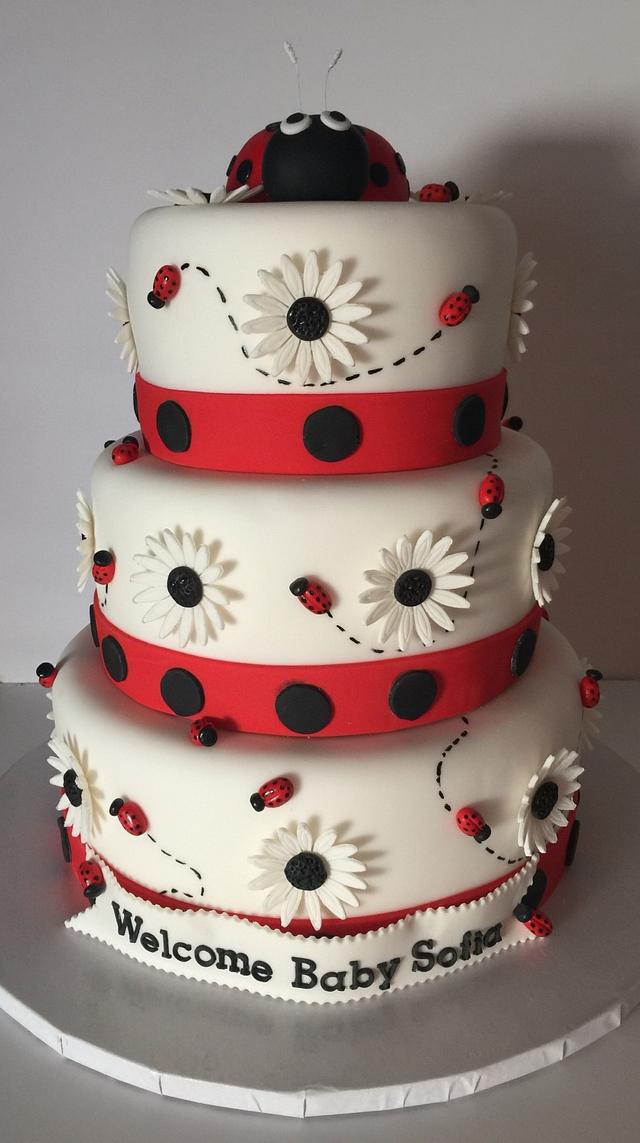 ladybug baby shower cake
