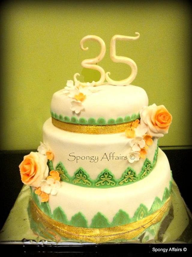 35th Anniversary Wedding Cake Topper – CustomWeddingCakeToppers