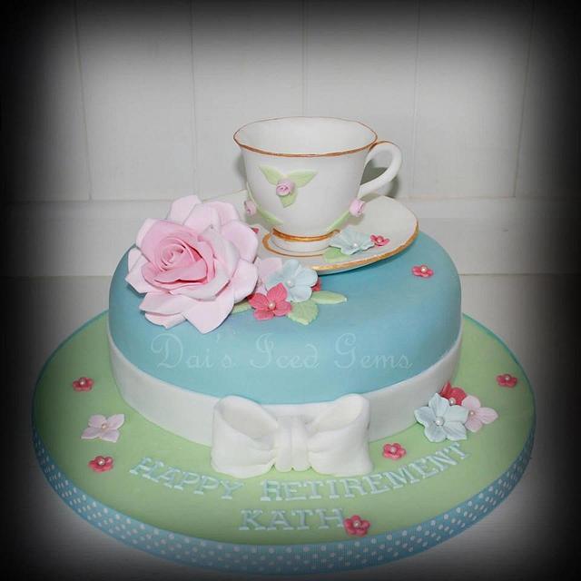 Edible Teacup cake | Tea cup cake, Tea party cake, 80 birthday cake