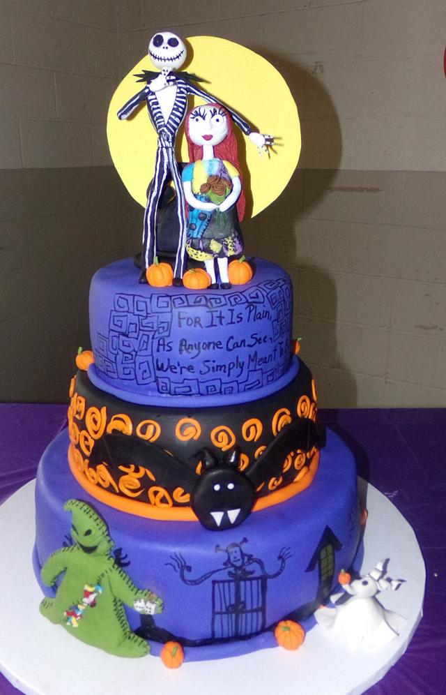 Nightmare Before Christmas Wedding cake - Decorated Cake - CakesDecor