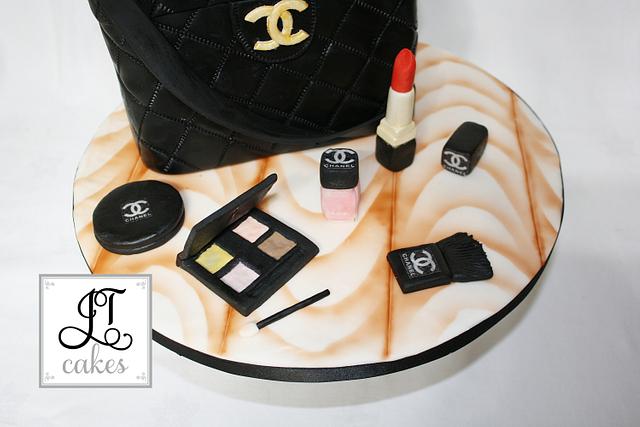 Chanel bag with matching makeup. - Cake by JT Cakes - CakesDecor