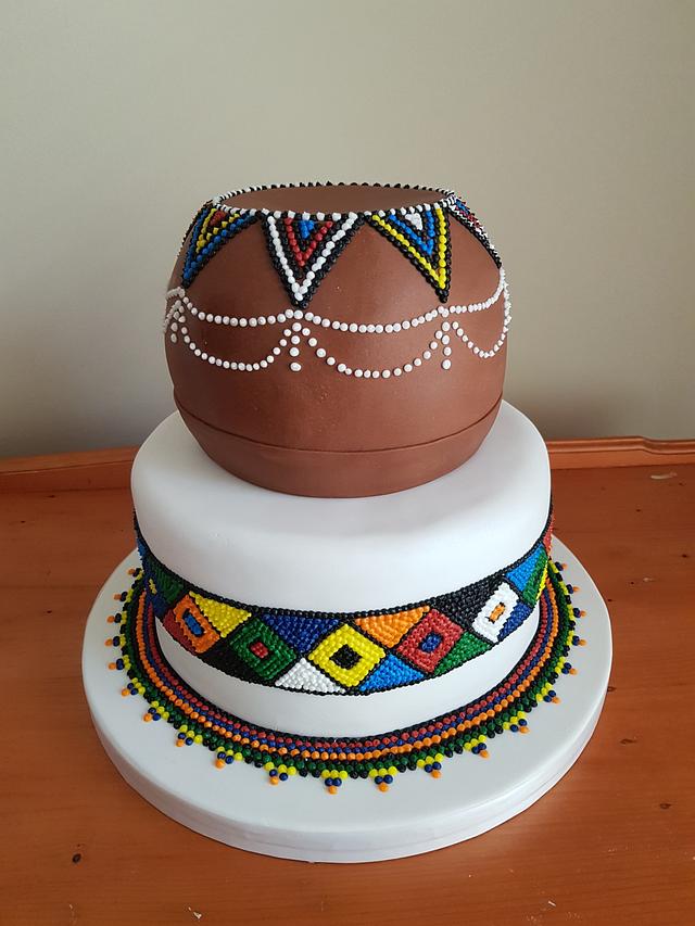 African Wedding Cake Decorated Cake By Bijoubakes Cakesdecor 