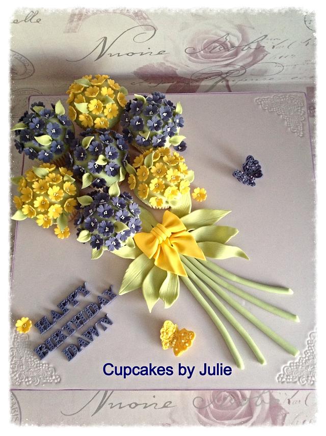 Primrose Cupcake Bouquet Board - Cake By Cupcakes By - CakesDecor