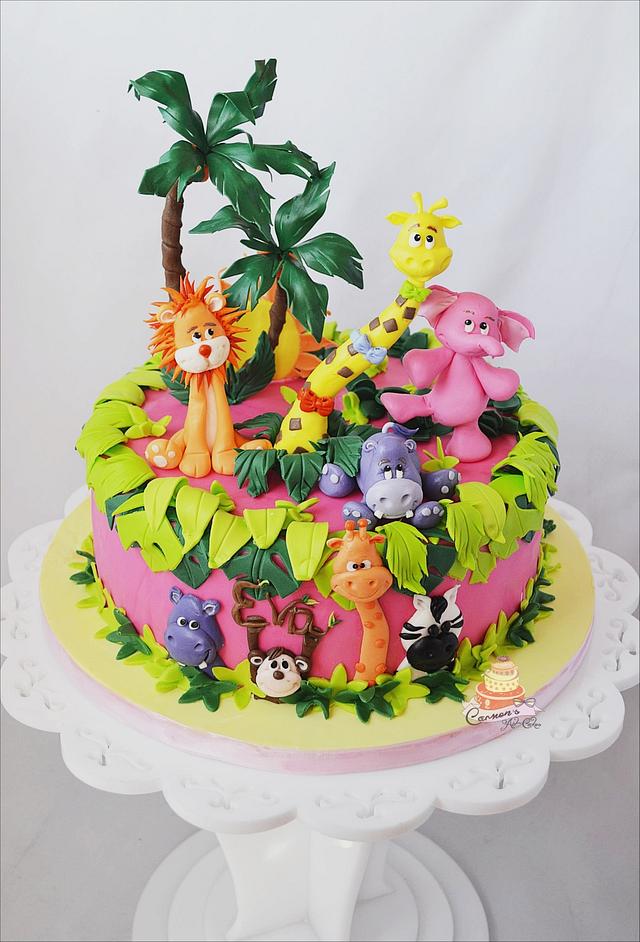 Jungle baby cake - Decorated Cake by Carmen Iordache - CakesDecor