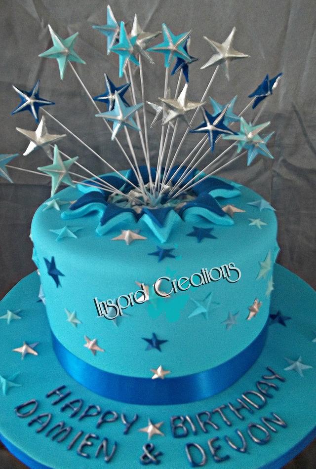 Star explosion cake Decorated Cake by Willene Clair CakesDecor