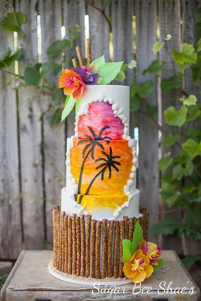 Sunset in Paradise - Decorated Cake by SugarBeeShaes - CakesDecor