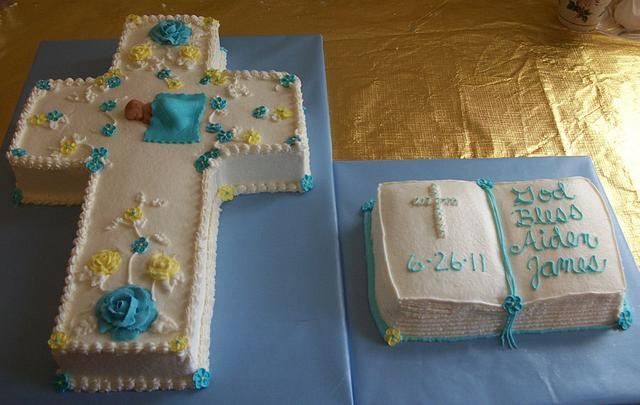 Baptism Cake Topper, Baptism Cupcake Toppers, Christening Cake Toppers, Baptism  Cross, Personalized Fondant Plaque / Banner for Cake