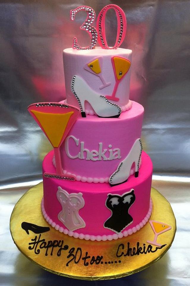 Party Girl's 30th B-Day Cake - Cake By Lanett - CakesDecor