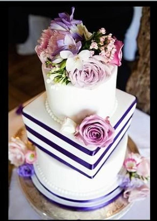 Three tier wedding cake Cake by Jackie The Cupcake