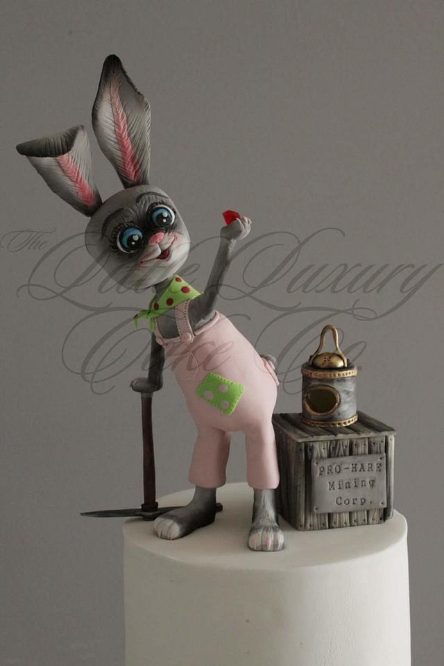 Hare & Geode Cake