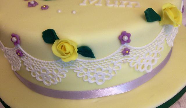 Yellow Birthday Cake - Cake by Caron Eveleigh - CakesDecor