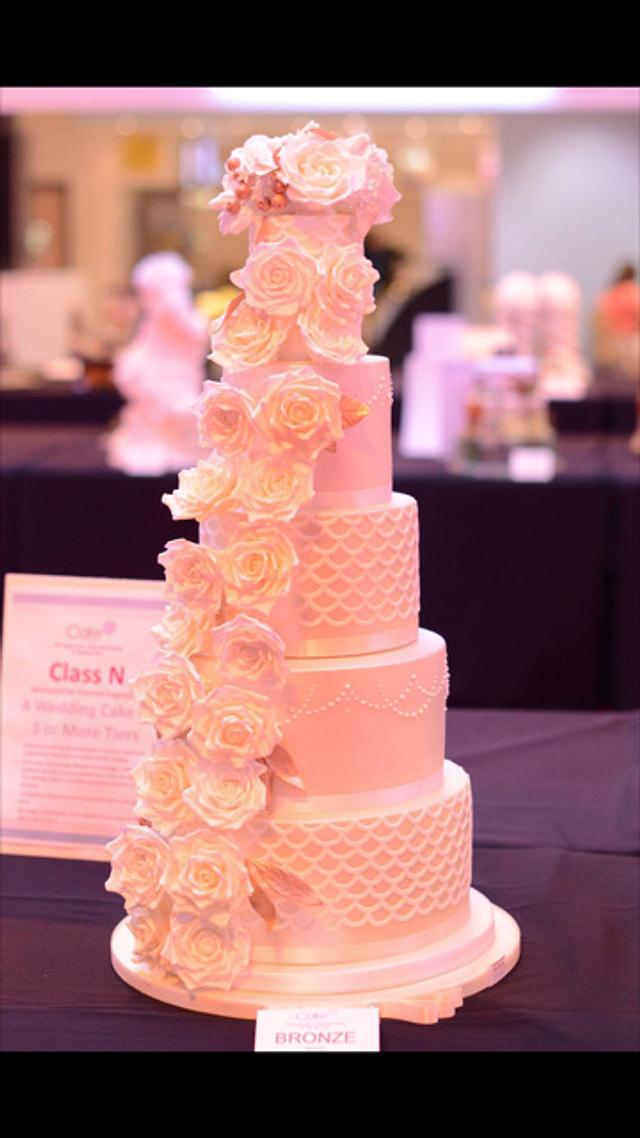 Floral cascade Decorated Cake by Onceuponacupcake CakesDecor