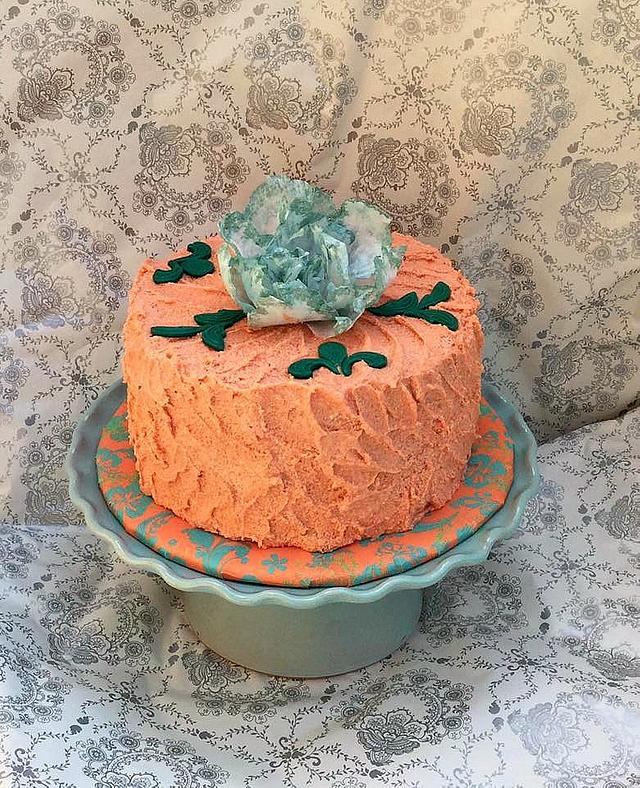 Cake with wafer flower Cake by Goreti CakesDecor