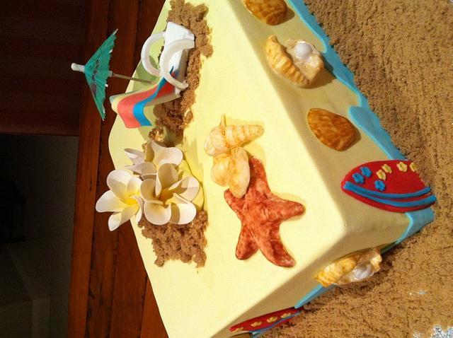 Beach theme birthday cake. - Cake by Dell Khalil - CakesDecor