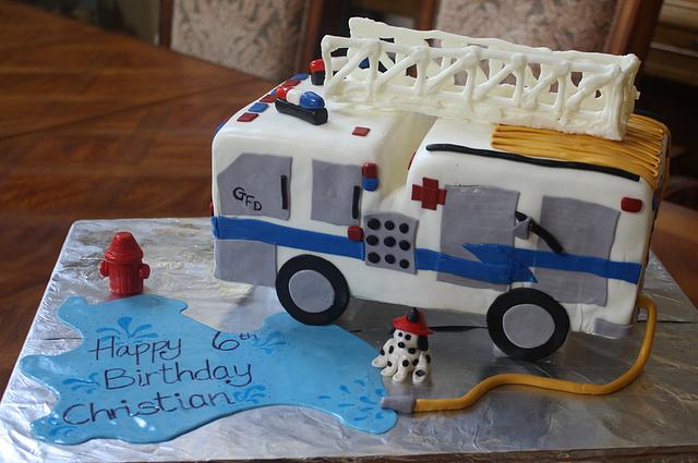 Fire Truck Boy Birthday cake