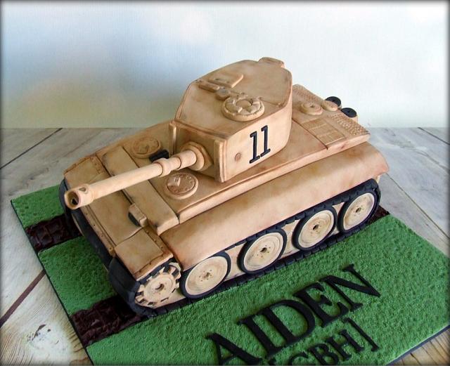 military tank birthday cake