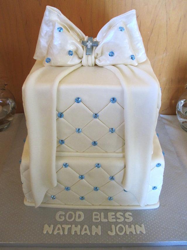 Boy's Baptism cake - Decorated Cake by Olivia Elias - CakesDecor