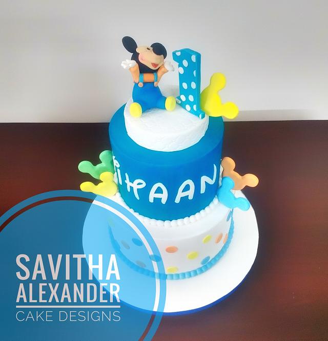 Baby Mickey Mouse Cake Cake By Savitha Alexander Cakesdecor