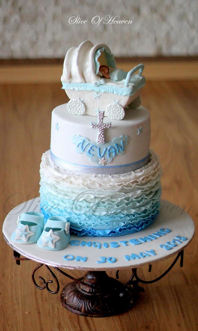 Christening Cake Decorated Cake by Slice of Heaven By CakesDecor