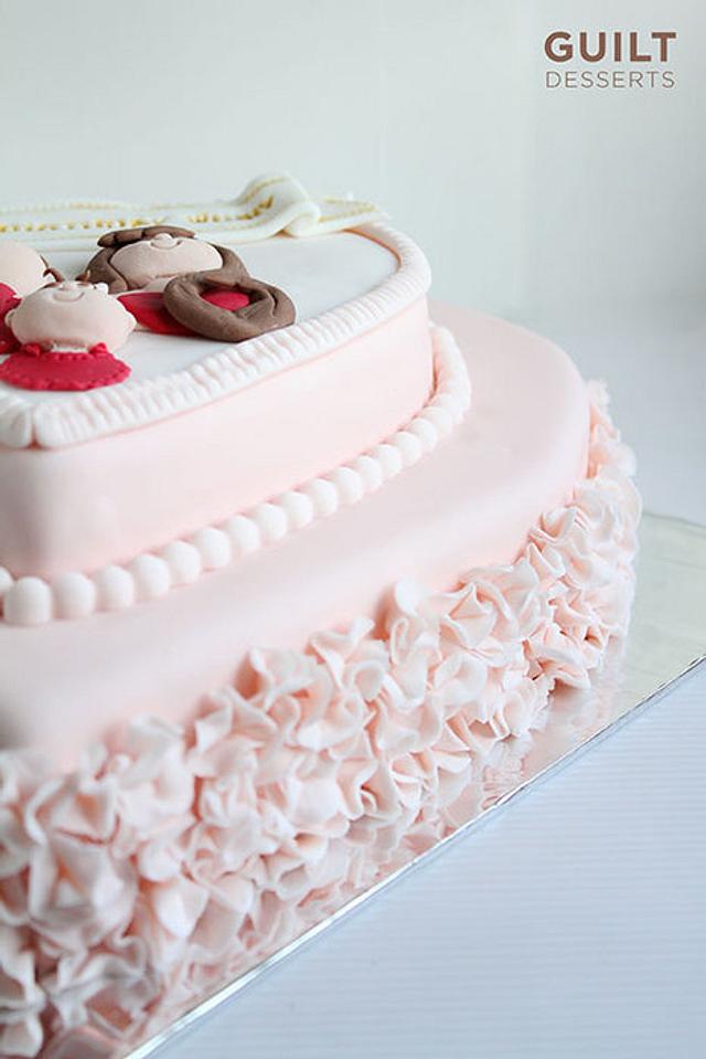 Sweet Ruffles Heart Cake Cake by Guilt Desserts CakesDecor