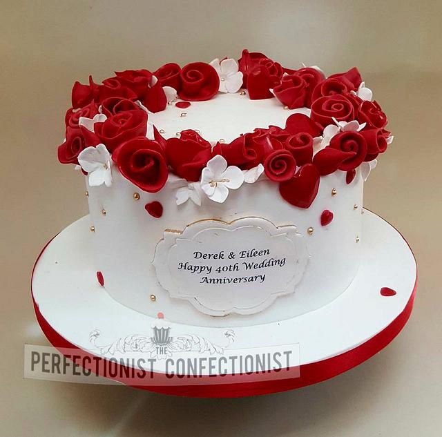 Derek & Eileen - Ruby Wedding Anniversary Cake
