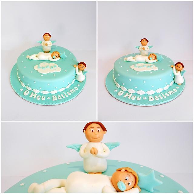 Angel Baptism Cake - Decorated Cake by ac - CakesDecor