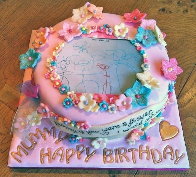 Floral birthday cake - Decorated Cake by Rachel Bosley - CakesDecor