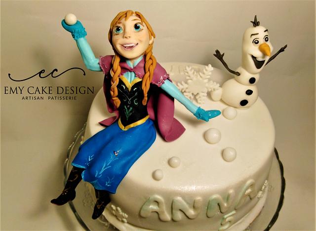 Frozen Cake - Anna and Olaf - Decorated Cake by - CakesDecor