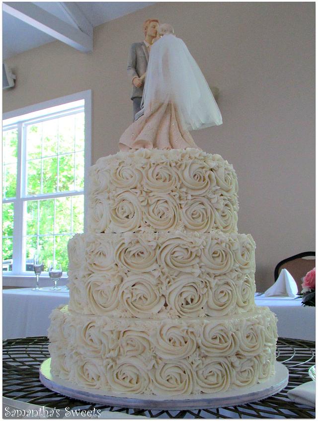Romantic Rosette Wedding Cake - Decorated Cake by - CakesDecor