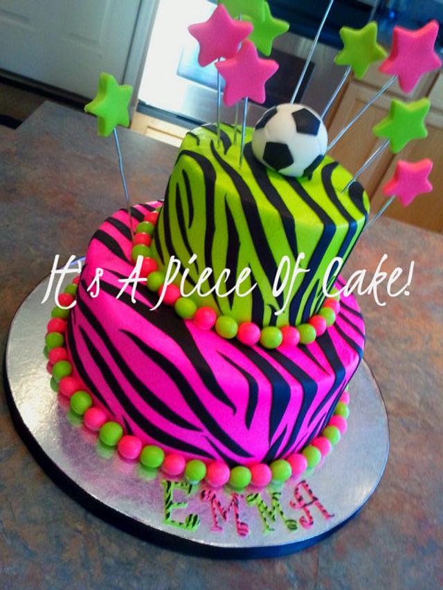 2 Tier Zebra Print, BC icing Cake by Rebecca CakesDecor