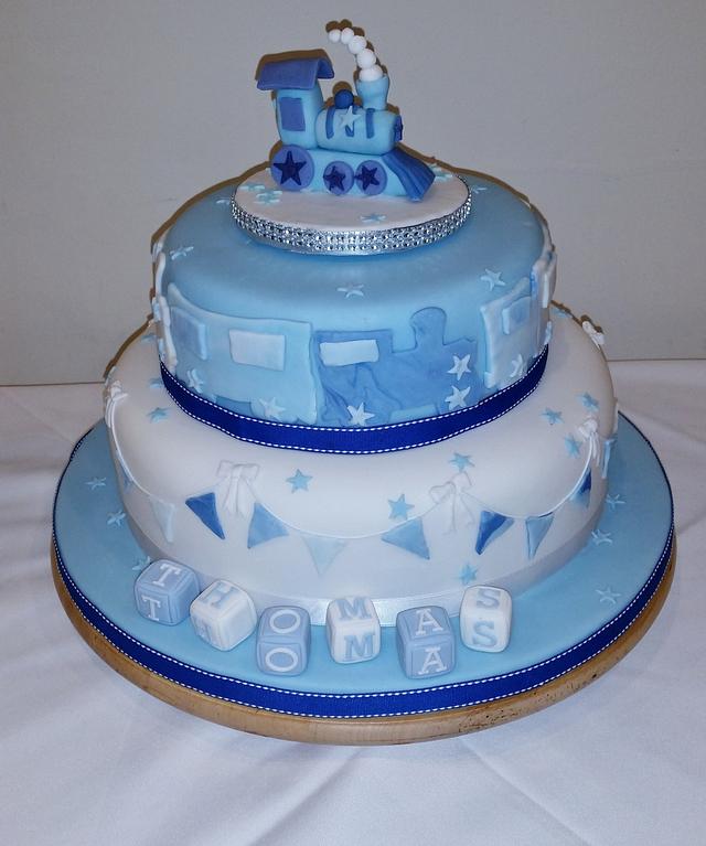 Christening Cake for a Boy - Decorated Cake by Lynn - CakesDecor