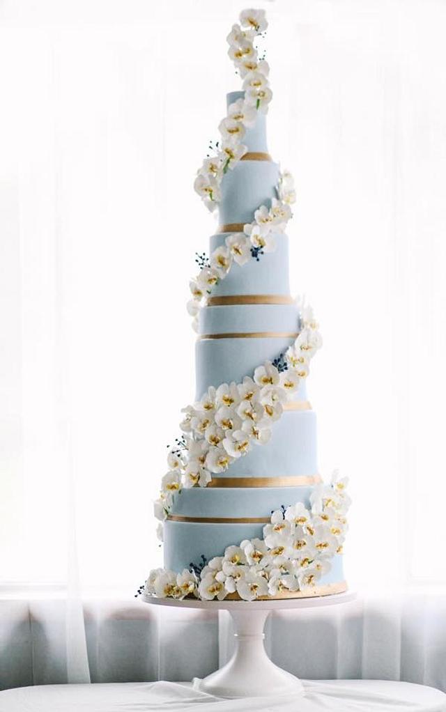 Sugar Orchid Wedding Cake "Moths in Flight" Decorated CakesDecor