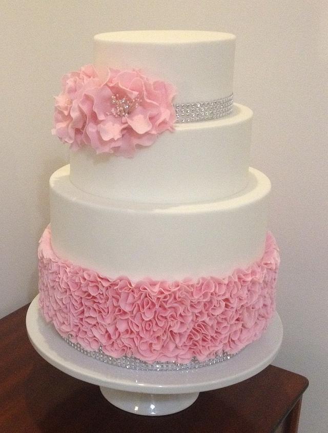 Rose Ruffle cake by The Honeybee Cakery - Decorated Cake - CakesDecor