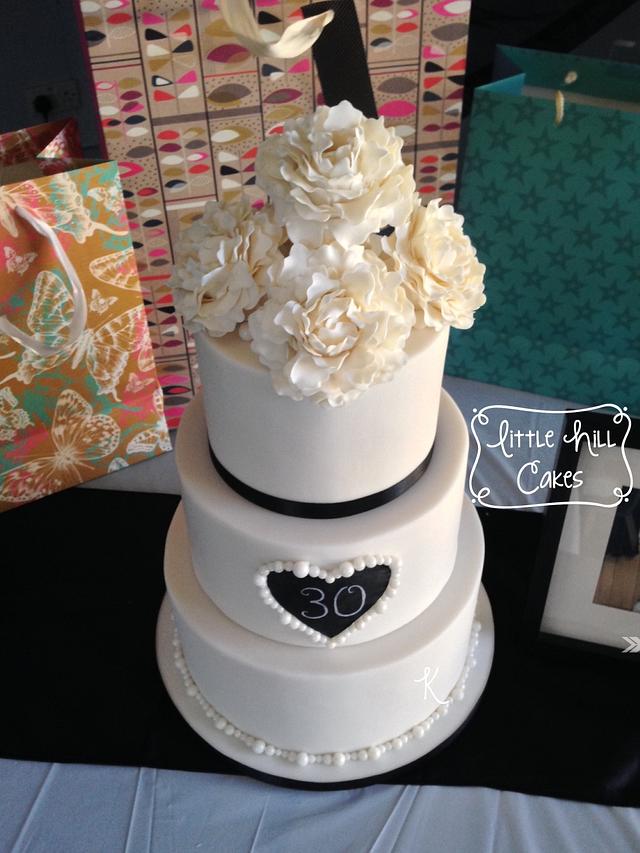 Pearl Wedding Anniversary Cake Cake by Little Hill CakesDecor