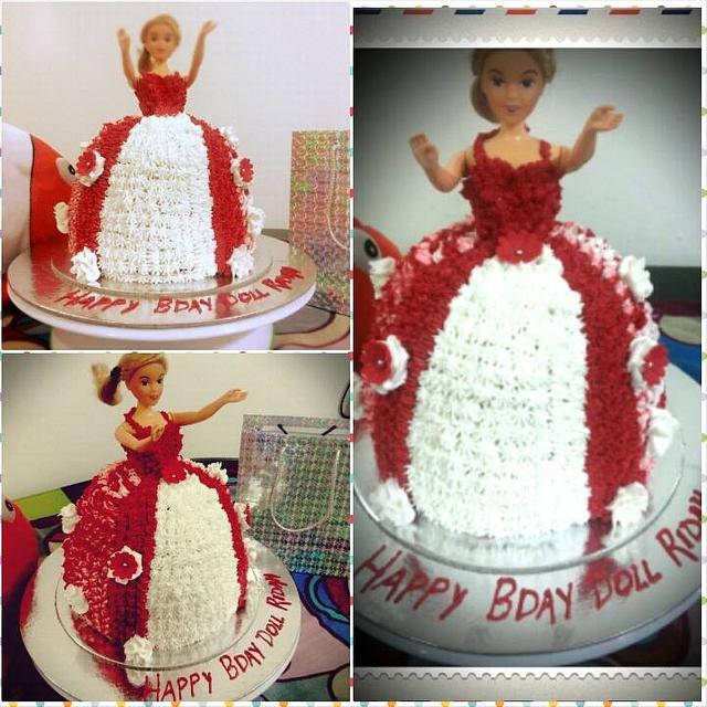 Ghaziabad Special: Online Barbie Doll Cake with Red Roses Dress Delivery in  Ghaziabad