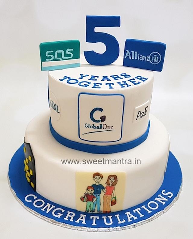 Corporate Anniversary cake in 2 tier Decorated Cake by CakesDecor