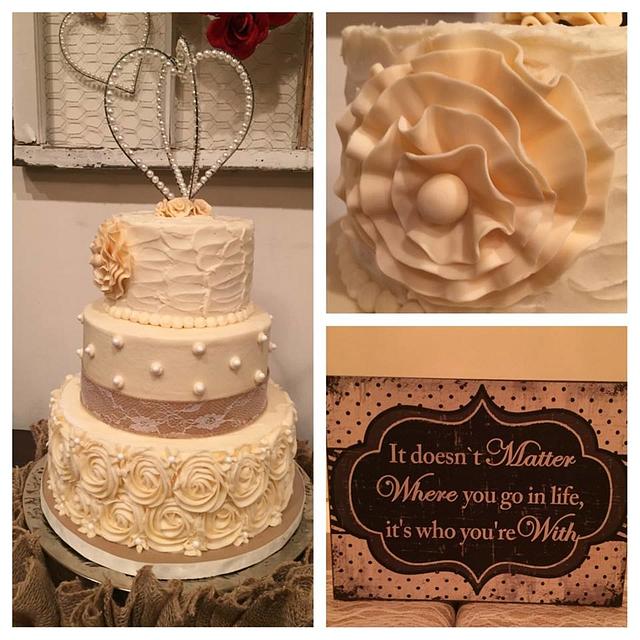 Rosette Wedding Cake - Decorated Cake by Tonya - CakesDecor