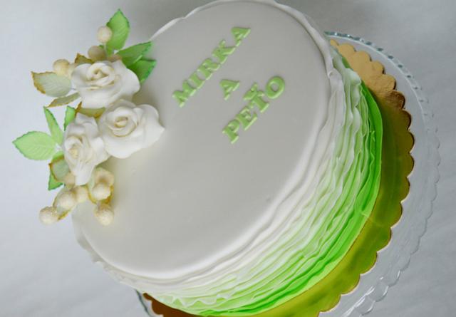 Birthday cake in green - Cake by monikatorty - CakesDecor