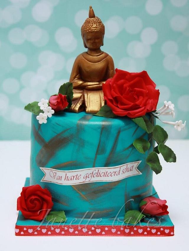 Buddha Cake With Roses Decorated Cake By Janette Bakes Cakesdecor