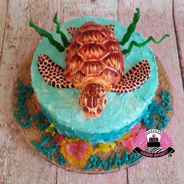 Sea Turtle Birthday Cake