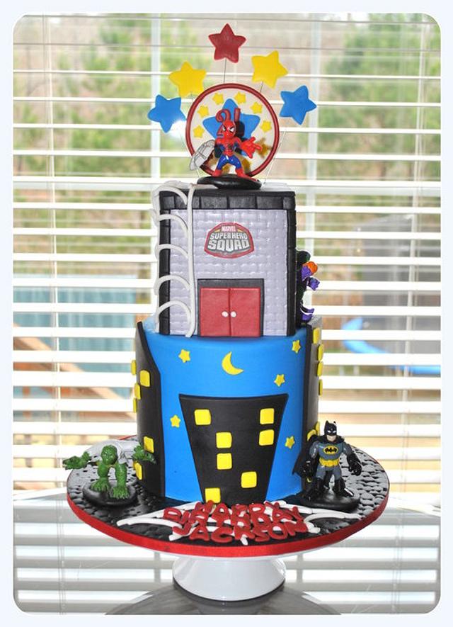 Superhero Squad Cake Cake by Hope Crocker CakesDecor