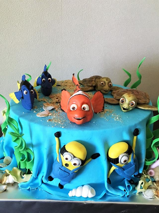 nemo and minyons cake Cake by Aygül DOĞAN CakesDecor