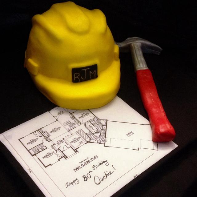 80th birthday construction Cake by The Sweet Duchess 80th birthday construction Cake by The Sweet Duchess